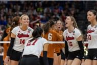 The Nebraska Volleyball team in action at the Division I Women's Championship - Source: Getty